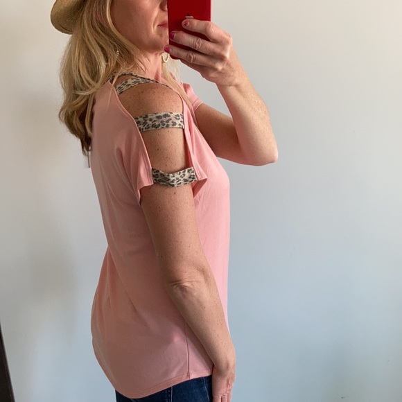 Blush V Neck, Cold Shoulder Top - Picture 6 of 8